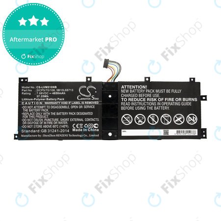 Baterie pro Lenovo IdeaPad Miix 510, Miix520, Miix 5 Pro, 4850mAh, Li-Pol, 7.68V, 2ICP5/70/106, HQ