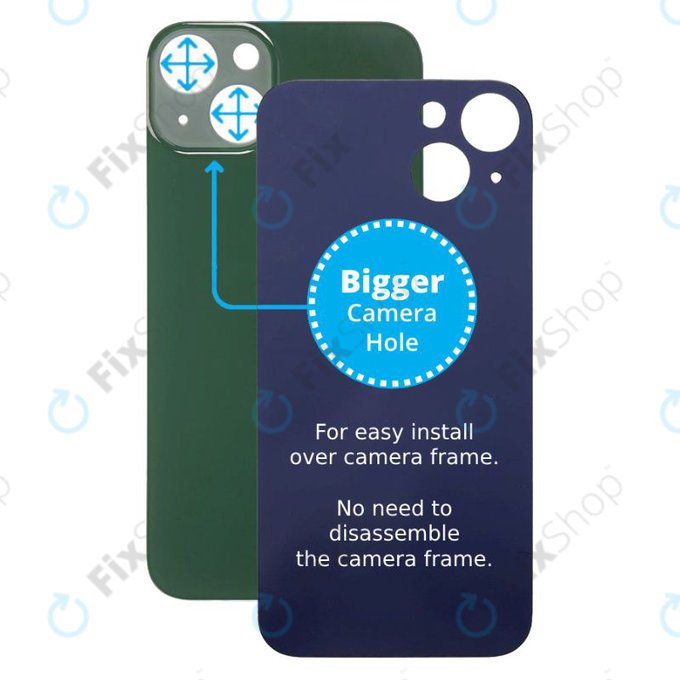 Apple iPhone 13 - Sklo Zadního Housingu se Zvětšeným Otvorem na Kameru (Green)