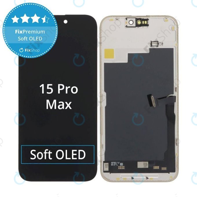 Displej Soft OLED pro iPhone 15 Pro Max - Dotykové sklo + Rám, DIAGNOSTIC
