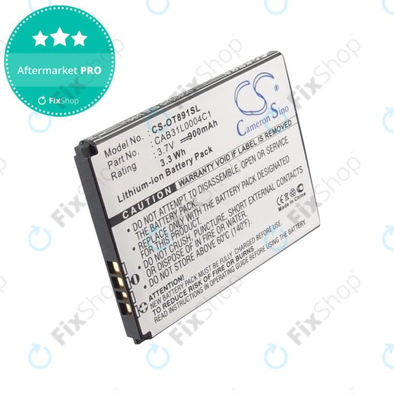 Baterie pro Alcatel One Touch, OT, TCL A, Vodafone, 900mAh, Li-ion, 3.7V, CAB31L0004C1, HQ