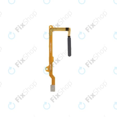 Huawei P40 Lite - Senzor Otisku Prsta + Flex Kabel (Midnight Black) - 02353KGM Genuine Service Pack