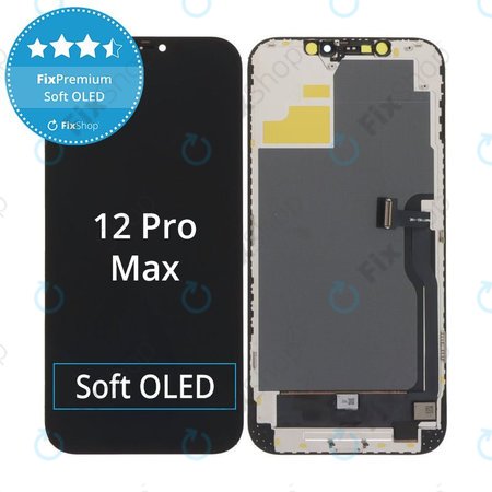 Displej Soft OLED pro iPhone 12 Pro Max - Dotykové sklo + Rám, DIAGNOSTIC