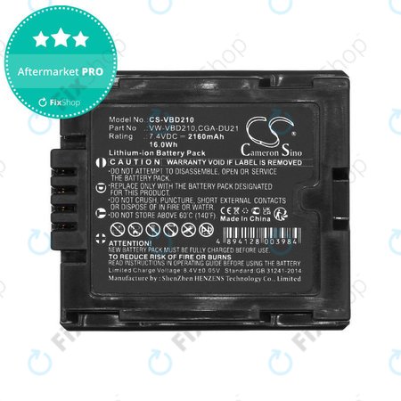 Baterie pro Panasonic NV, PV, VDR, Hitachi DZ, 2160mAh, Li-Ion, 7.4V, BZ-BP14S, HQ