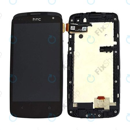 HTC Desire 500 - LCD Displej + Dotykové sklo + Rám (Černá) - 80H01613-00