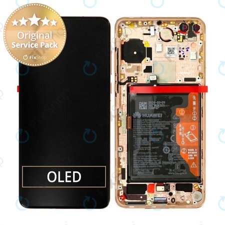 Huawei P40 - LCD Displej + Dotykové Sklo + Rám + Baterie (Blush Gold) - 02353MFV Genuine Service Pack