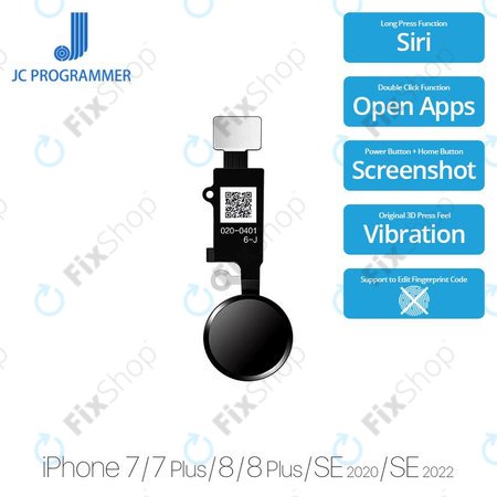 Apple iPhone 7, 7 Plus, 8, 8 Plus, SE (2020), SE (2022) - Tlačítko Domů JCID 7 Gen (Space Gray, Black)