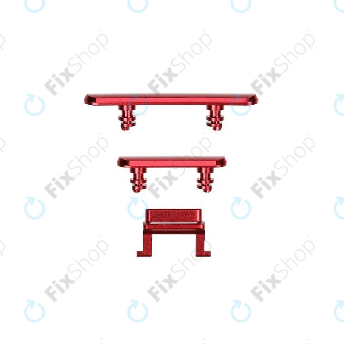 Apple iPhone XR - Set Tlačítek Hlasitosti + Zapínání + Tichého Režimu (Red)