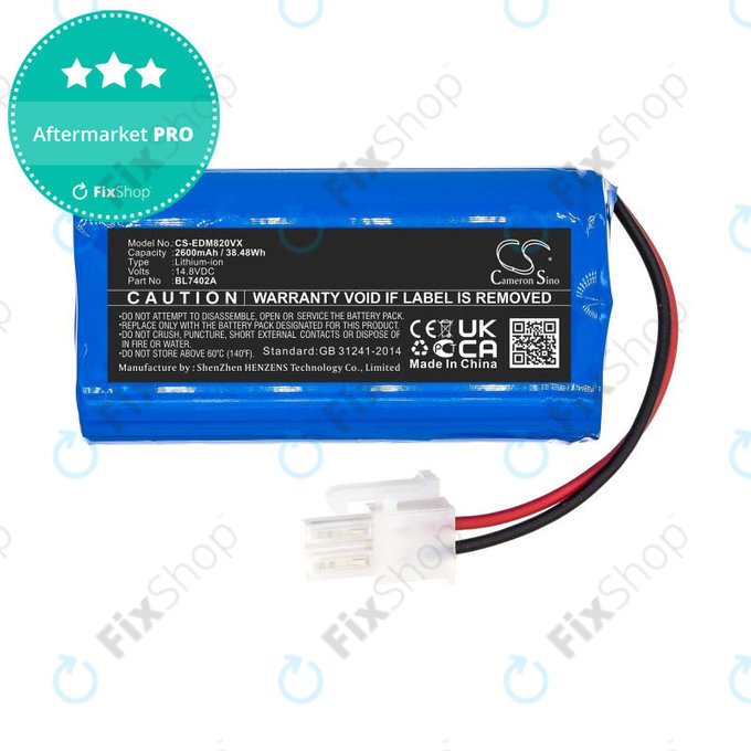 Baterie pro Ecovacs Deebot M82, Tesla RoboStar T50, T60, T80 Pro, 2600mAh, Li-Ion, 14.8V, BL7402A, HQ