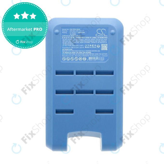 Baterie pro Tineco Pure One S11, A11, 2000mAh, Li-Ion, 21.6V, ZB1965-20P, HQ