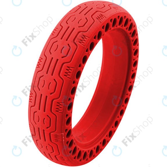 Xiaomi Mi Electric Scooter 1S, 2 M365, Essential, Pro, Pro 2 - Odolná Plná Bezdušová Pneumatika (Typ 1) (Red)