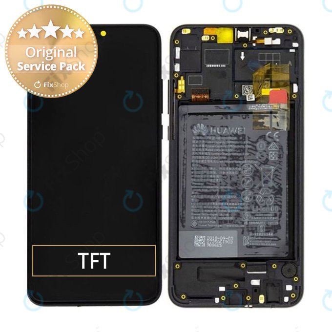 Huawei Honor 8X - LCD Displej + Dotykové Sklo + Rám + Baterie (Black) - 02352DWX