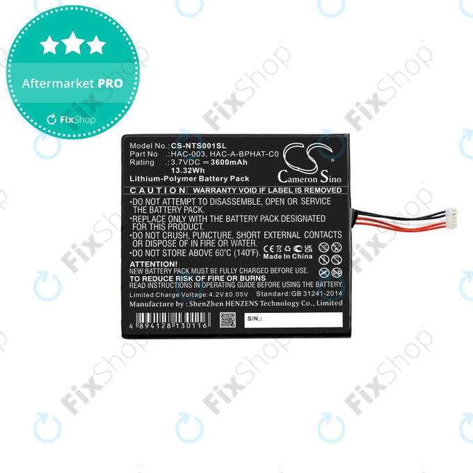 Nintendo Switch - Baterie HAC-003 3600mAh HQ