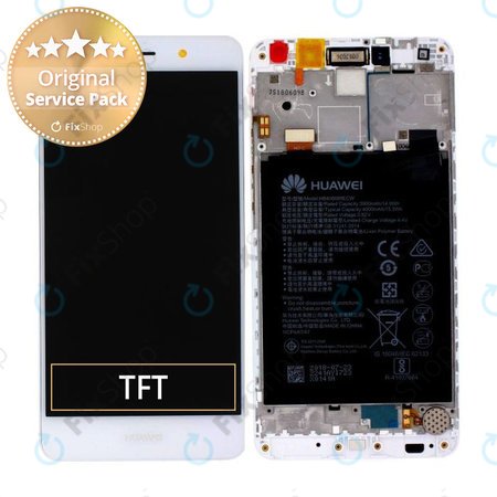 Huawei Y7 Dual - LCD Displej + Dotykové Sklo + Rám + Baterie 4000mAh (Silver) - 02351GJV Genuine Service Pack