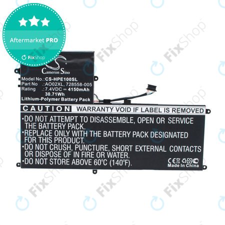 Baterie pro HP Elitepad 1000, Elitepad 1000 G2, Ultrabook Ao02xl Series, 4150mAh, Li-Pol, 7.4V, AO02XL, HQ