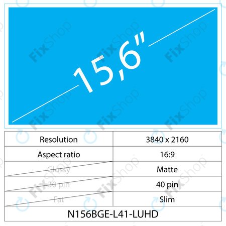 15.6 LCD Slim Matný 40 pin UHD