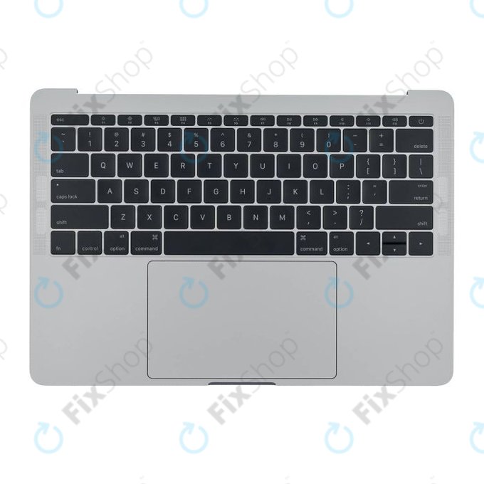Apple MacBook Pro 13" A1708 (Late 2016 - Mid 2017) - Horní Rám Klávesnice + Klávesnice US + Mikrofon + Trackpad + Reproduktory (Silver)