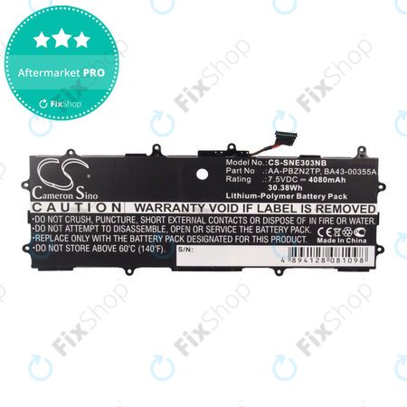 Baterie pro Samsung Chromebook Series 3, 4080mAh, Li-Pol, 7.5V, AA-PBZN2TP, HQ