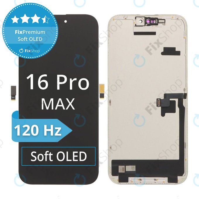 Displej Soft OLED pro iPhone 16 Pro Max - Dotykové sklo + Rám, DIAGNOSTIC