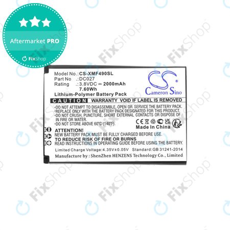 Baterie pro Xiaomi F490 4g, 2000mAh, Li-Pol, 3.8V, DC027, HQ