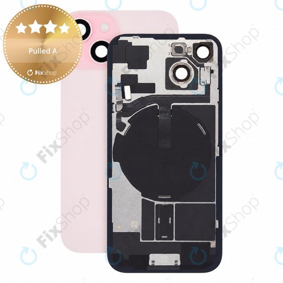Sklo zadního housingu pro iPhone 15, Pink, Pulled A