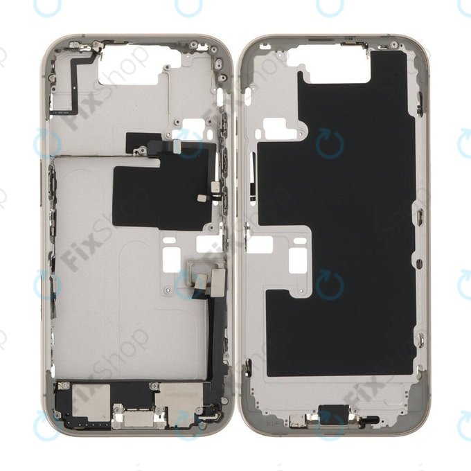 Apple iPhone 16 Pro - Střední Rám + Tlačítka Zapnutí, Hlasitosti a Kamery (Natural Titanium)