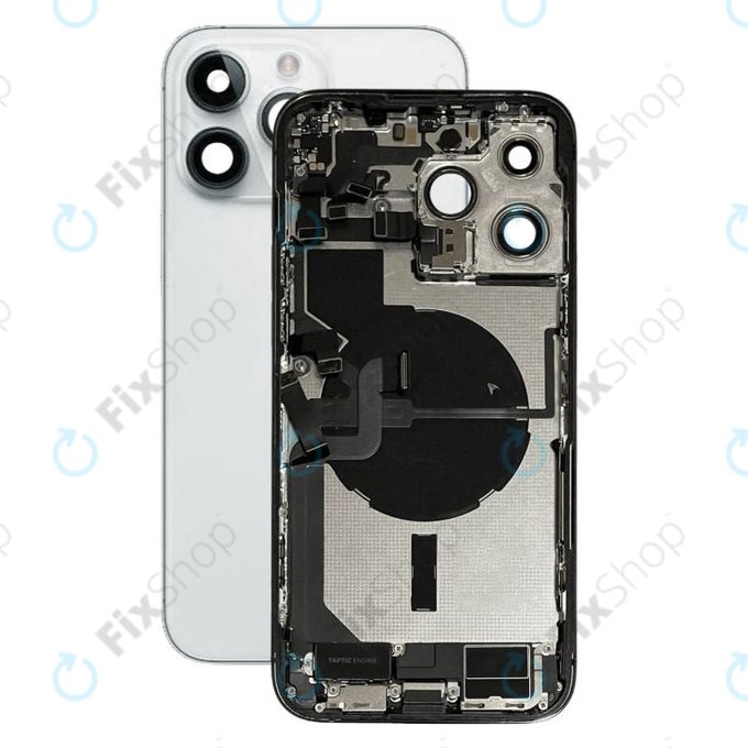 Apple iPhone 14 Pro Max - Zadní Housing s Malými Díly (Silver)