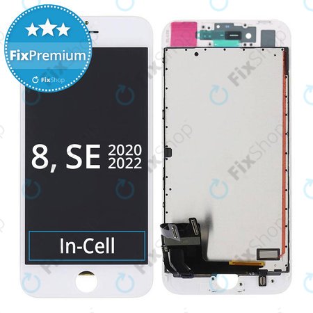 Apple iPhone 8, SE (2020), SE (2022) - LCD Displej + Dotykové Sklo + Rám (White) In-Cell FixPremium
