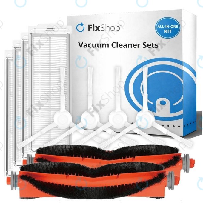 Sada náhradních dílů pro Xiaomi Robot Vacuum S10, S10 EU, S12 (2x Hlavní kartáče, 4x Filtry, 4x Boční kartáče)