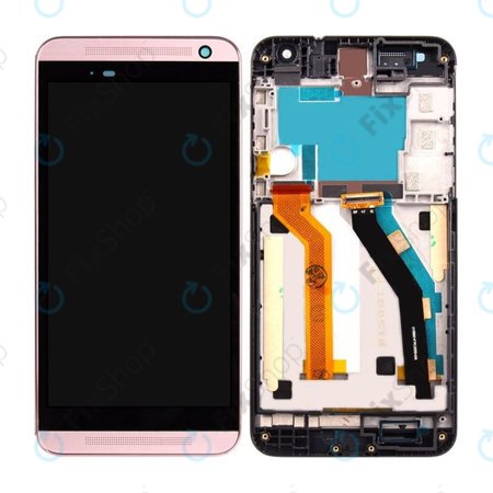 HTC One E9 Plus - LCD Displej + Dotykové Sklo + Rám (Růžová) - 97H00021-00
