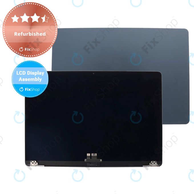 Apple MacBook Air 15" M2 A2941 (2023), M3 A3114 (2024) - LCD Displej + Přední Sklo + Kryt (Midnight) Refurbished