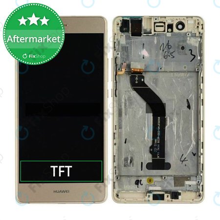 Huawei P9 lite - LCD Displej + Dotykové Sklo + Rám (Gold) TFT