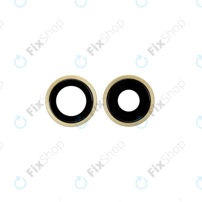 Apple iPhone 11 - Sklíčko Zadní Kamery s Rámem (Yellow) - 2ks