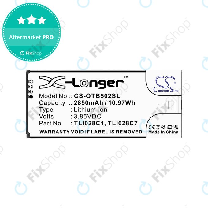 Baterie pro Alcatel 1b 2020, Alcatel Ot-5002a, 2850mAh, Li-Ion, 3.85V, TLI028C1, HQ