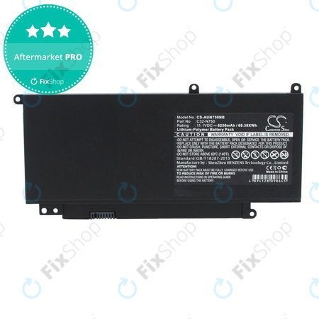 Baterie pro Asus N750, R750, 6250mAh, Li-Pol, 11.1V, C32-N750, HQ