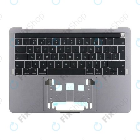 Apple MacBook Pro 13" A1989 (Mid 2018 - Mid 2019) - Horní Rám Klávesnice + Klávesnice UK + Touch Bar + Mikrofón + Reproduktory (Space Gray)
