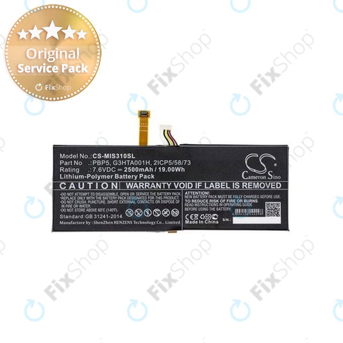 Microsoft Surface Book - Baterie 2500mAh - BTC-MIS310SL Genuine Service Pack