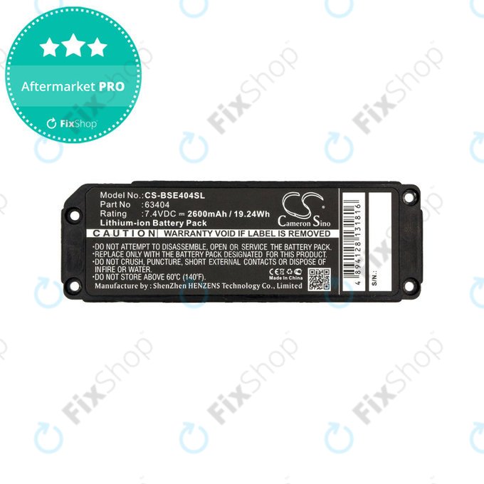 Baterie pro Bose 413295, Bose SoundLink Mini, 2600mAh, Li-Ion, 7.4V, 063404, HQ