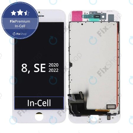 Apple iPhone 8, SE (2020), SE (2022) - LCD Displej + Dotykové Sklo + Rám (White) In-Cell FixPremium