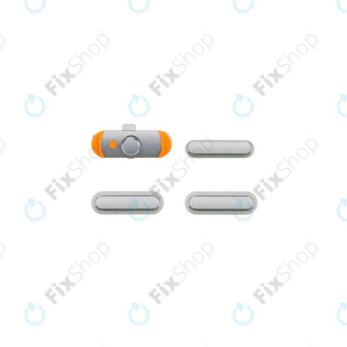 Apple iPad Mini, Mini 2, Air - Tlačítka Zapínání + Hlasitosti + Tichého Režimu (Silver)