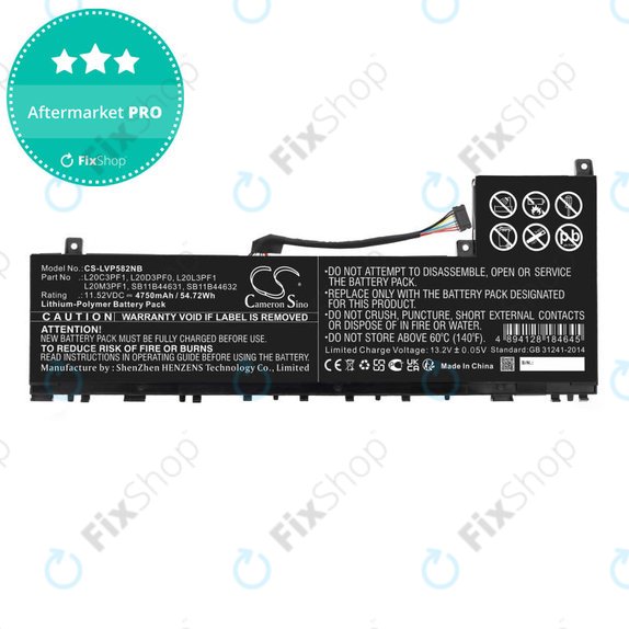 Baterie pro Lenovo IdeaPad 5 Pro 14ITL6, 4750mAh, Li-Pol, 11.52V, L20C3PF1, HQ