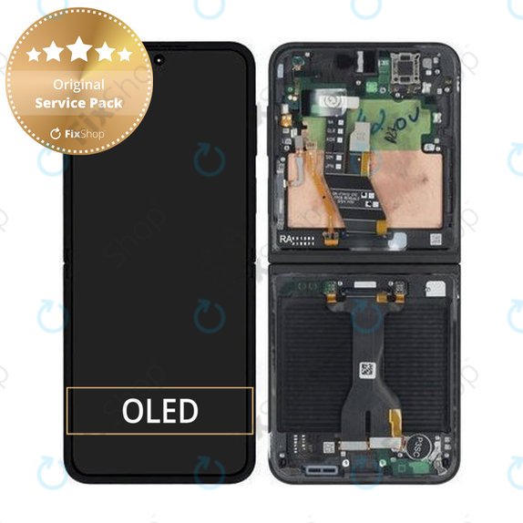 Samsung Galaxy Z Flip 7 FE F761B - LCD Displej + Dotykové Sklo + Rám (Black) - GH82-37734A Genuine Service Pack