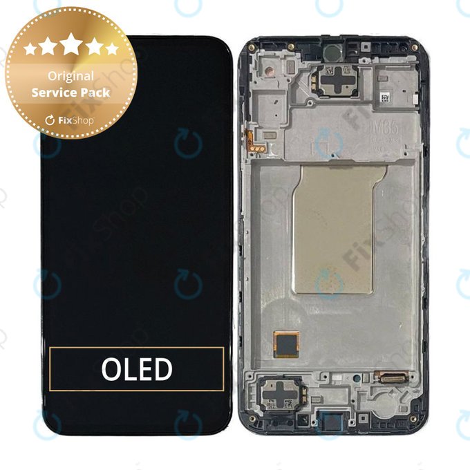 Samsung Galaxy M35 M356B - LCD Displej + Dotykové Sklo + Rám (Black) - GH82-35001A Genuine Service Pack