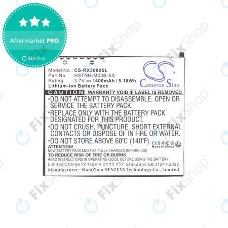 Baterie pro HP Compaq iPAQ rx3000, rx3115, rx3700, hx2110, hx2790, 1400mAh, Li-Ion, 3.7V, HSTNH-M03B-SS, HQ