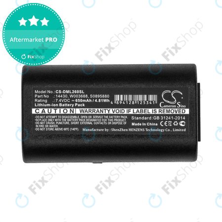 Baterie pro Dymo 260, 280, 650, 650mAh, Li-Ion, 7.4V, 14430, HQ