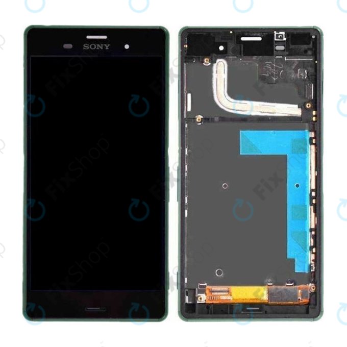 Sony Xperia Z3 D6603 - LCD Displej + Dotykové sklo + Rám (Zelená) - 1290-6077