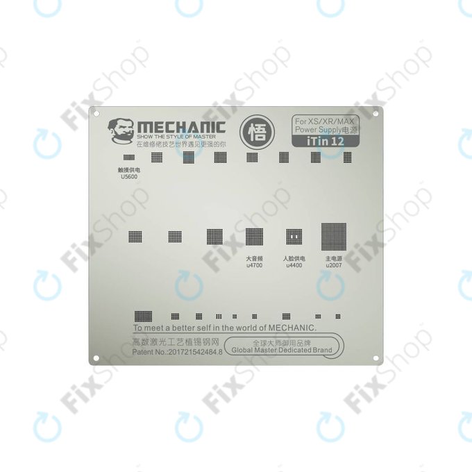 Mechanic iTin 12 - Ocelová Šablona Základní Desky pro iPhone XR, XS, XS Max