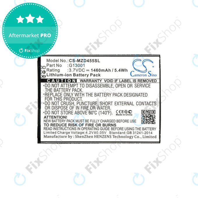 Baterie pro Navon Mizu D455, 1460mAh, Li-Ion, 3.7V, G13001, HQ