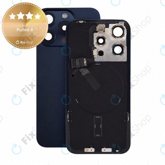 Sklo zadního housingu pro iPhone 15 Pro, Blue Titanium, Pulled A
