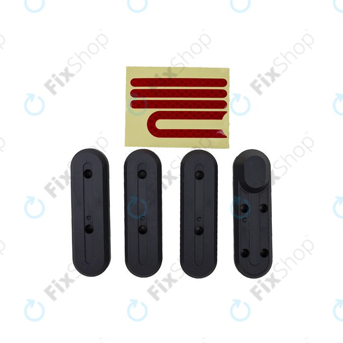 Xiaomi Mi Electric Scooter 2 M365, Pro - Set Krytek Rámu Kola (4ks) + Reflexní Nálepka (Red)