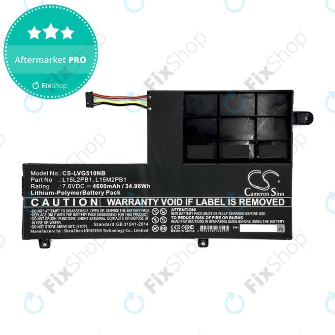 Baterie pro Lenovo Yoga 510 14, Yoga 510 15, 4600mAh, Li-Pol, 7.6V, L15L2PB1, HQ